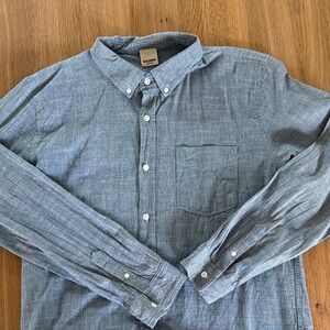 Baldwin Casual Blue Button Down Chambray work Shirt. Men’s size XL.